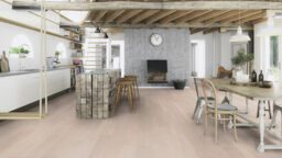 Boen Pearl Oak Engineered Flooring, White Stained, Unbrushed, Oiled, 209x3.5x14mm