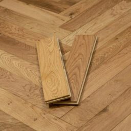 Evergreen Arden Engineered Oak Flooring, Herringbone, Natural, Brushed & Lacquered, 90x14x400mm