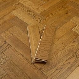 Evergreen Arden Sunrise Engineered Oak Flooring, Herringbone, Natural, Brushed & Lacquered, 90x14x400mm