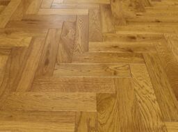 Evolve Mayfair, Engineered Oak Flooring, Herringbone, Light Golden, Brushed & Lacquered, 90x15x400mm