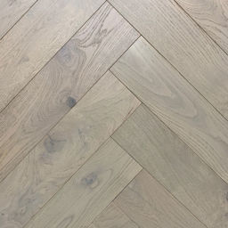 Xylo Mushroom Grey Stained Engineered Oak Flooring, Rustic, Herringbone, Brushed & UV Lacquered, 125x14x625mm