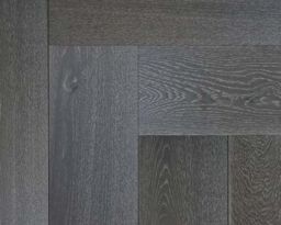 Xylo Silver Grey Stained Engineered Oak Flooring, Rustic, Herringbone, UV Oiled, 15x4x140mm