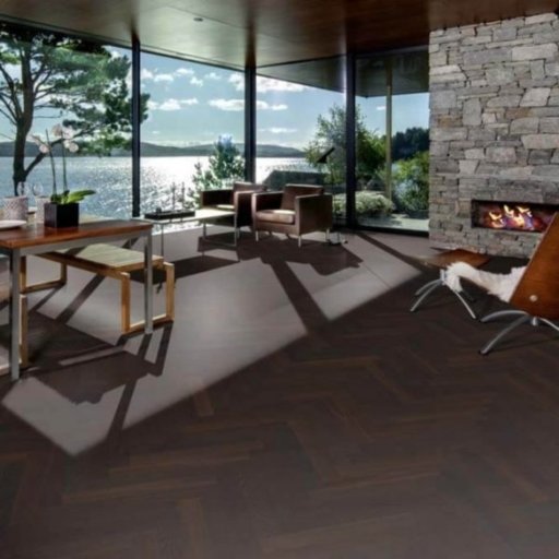 Kahrs Smoked Oak Herringbone Matt Engineered Flooring, 70x490x11 mm