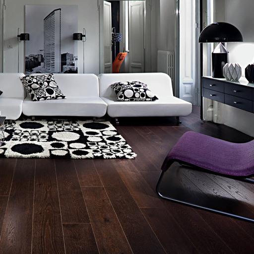 Kahrs Nouveau Black Oak Engineered 1-Strip Wood Flooring, Brushed, Matt Lacquered, 187x15x2420 mm