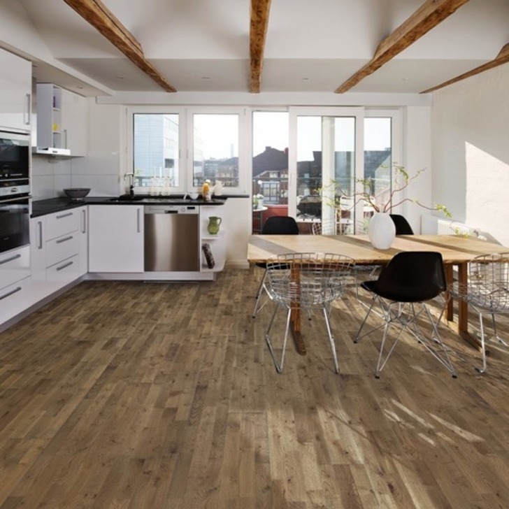 Kahrs Gotaland Backa Engineered Oak Flooring, Rustic, Brushed, Stained, Oiled, 196x3.5x15 mm