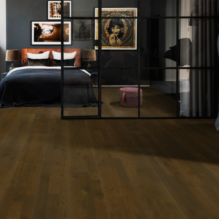 Kahrs Harmony Brownie Engineered Oak Flooring, Rustic, Brushed, Matt Lacquered, 200x3.5x15 mm
