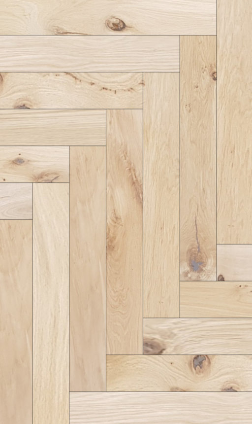 Tradition Classics Herringbone Engineered Oak Flooring, Rustic, Unfinished, 120x15x600 mm