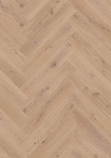 Boen White Oak Herringbone Click Wood Flooring, Brushed, Live Natural, 14x138x690mm