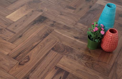 Tradition Select Engineered Walnut Herringbone Flooring, UV Lacquered, 125x18x600mm