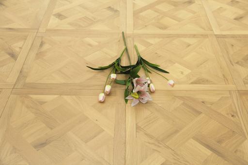 Tradition Select Engineered Oak Parquet Flooring, Brushed, Light Grey Oiled, 580x20x580mm
