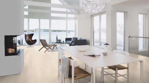 Boen White Ash Plank 138 Wood Flooring, Brushed, Live Pure™, 14x138x2200 mm