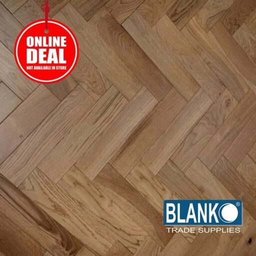 Blanko Budget Everlasting Iris Engineered Oak Flooring, Brushed & Oiled, Herringbone, 100x18x500mm