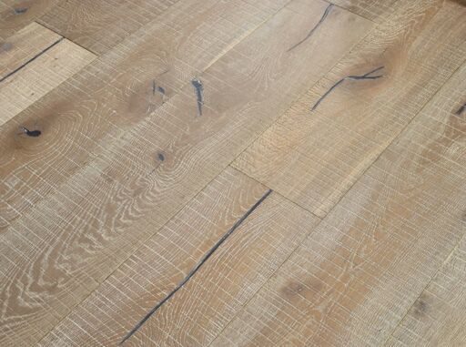 Blanko Budget Huelva, Engineered Oak Flooring, Smoked Grey, Saw Mark, Distressed & Oiled, 220x15x1900mm