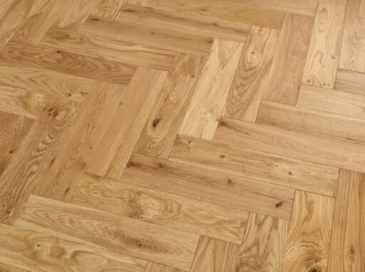Blanko Budget Merida, Engineered Oak Flooring, Herringbone, Natural Brushed & Lacquered, 90x15x400mm
