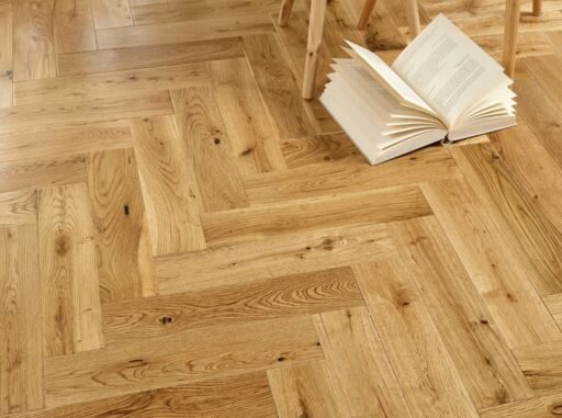 Blanko Budget Merida, Engineered Oak Flooring, Herringbone, Natural UV Lacquered, 90x15x400mm Image 3