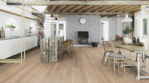 Boen Animoso Oak Engineered Flooring, White, Brushed, Oiled, 14x209x2200mm Image 2
