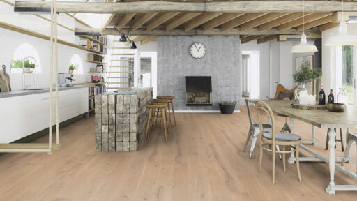 Boen Coral Oak Engineered Flooring, Brushed, White Stained, Oiled, 209x3.5x14mm Image 2