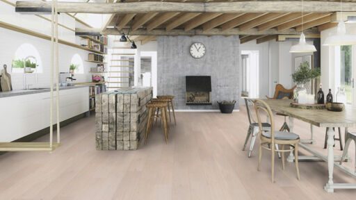 Boen Pearl Oak Engineered Flooring, White Stained, Unbrushed, Oiled, 209x3.5x14mm