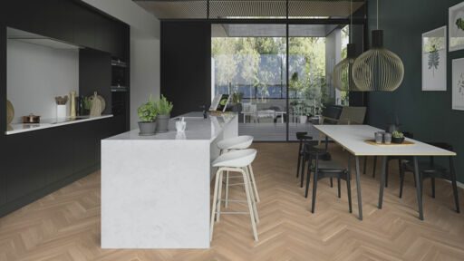 Boen Prestige White Baltic Oak Engineered 2 Layer Parquet Flooring, Oiled, 70x10x470mm Image 2