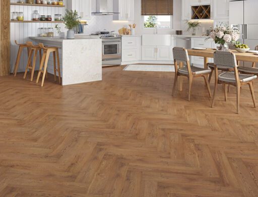 Ramberg Engineered Oak Flooring, Herringbone, Rustic, Golden Brushed & Oiled, 125x15x600mm