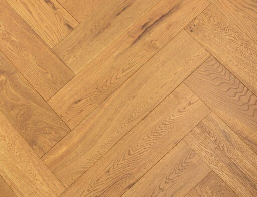 Ramberg Engineered Oak Flooring, Herringbone, Rustic, Golden Brushed & Oiled, 125x15x600mm