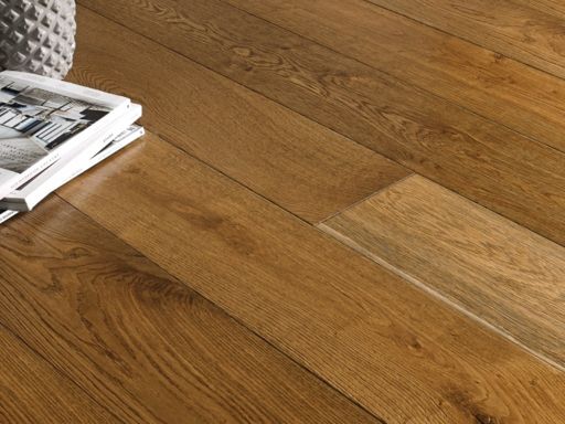 Chene Engineered Oak Flooring, Smoked, Brushed, Lacquered, 190x6x20 mm
