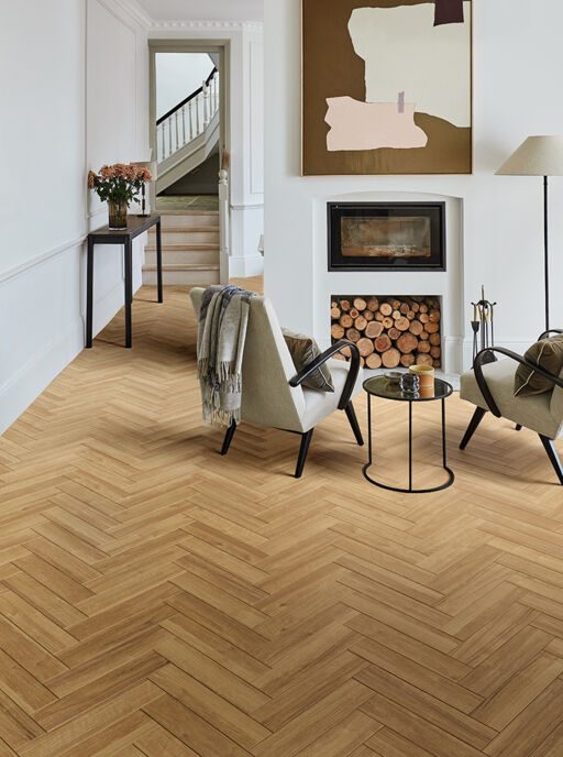 Chene Herringbone Engineered, Brushed & Oiled, 90x14x400mm Image 2