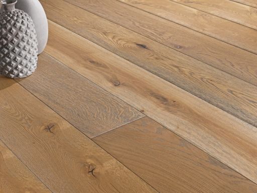 Chene White Oak Engineered Oak Flooring, Smoked, Brushed & Oiled, 190x6x20 mm Image 1