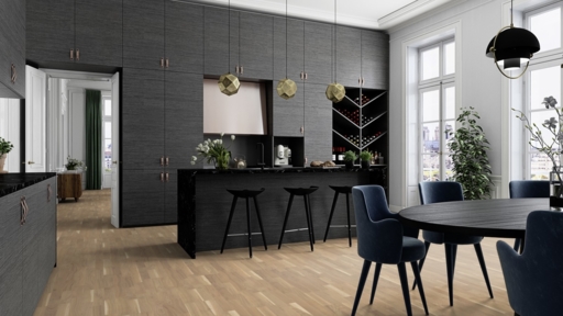 Boen Finale Oak Engineered 3-Strip Flooring, Live Pure Brushed & Lacquered, 215x14x2200 mm