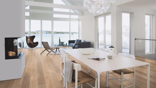 Boen Animoso Oak Engineered Flooring, White, Brushed, Oiled, 14x209x2200 mm