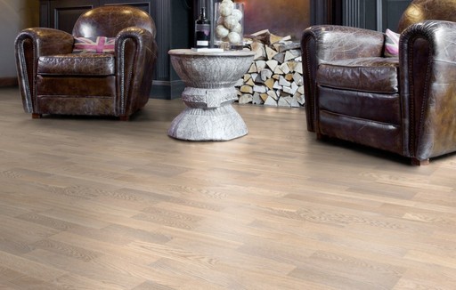Boen Concerto Oak White Engineered 3-Strip Flooring, Matt Lacquered, 215x14x2200 mm