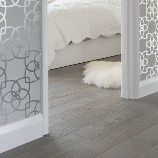 V4 Eiger Petit Grey Stained Engineered Oak Flooring, Rustic, Brushed & Lacquered, 150x18xRL mm