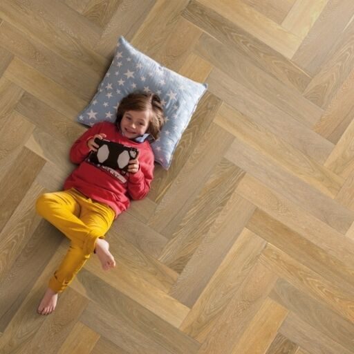 Elka Light Smoked Oak Herringbone Engineered Flooring, 120x14x600mm