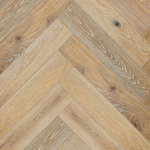 Elka Whitewashed Oak Herringbone Engineered Flooring, 120x14x600 mm