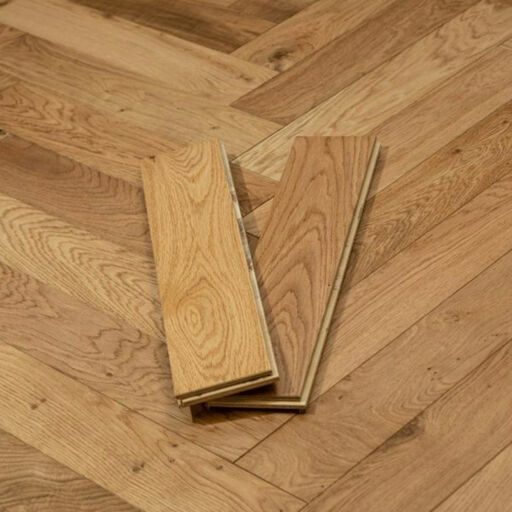 Evergreen Arden Engineered Oak Flooring, Herringbone, Natural, Brushed & Lacquered, 90x14x400mm