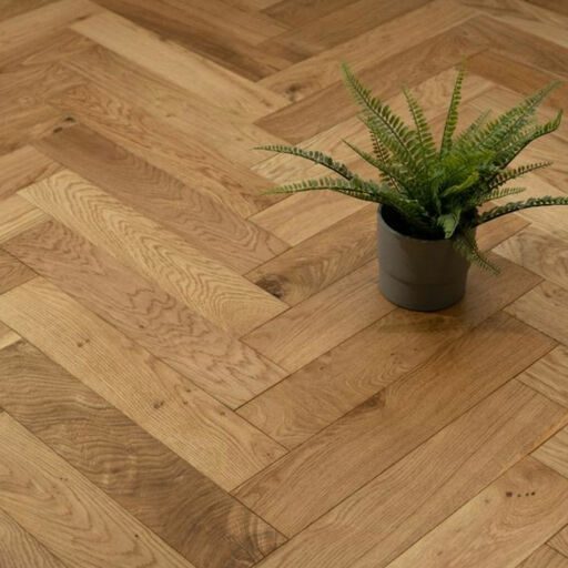 Evergreen Arden Engineered Oak Flooring, Herringbone, Natural, Brushed & Lacquered, 90x14x400mm