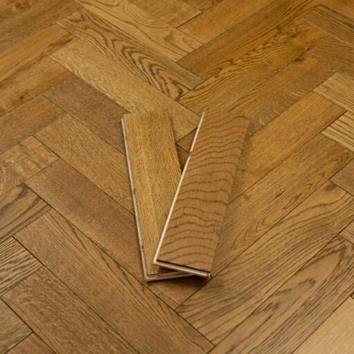 Evergreen Arden Sunrise Engineered Oak Flooring, Herringbone, Natural, Brushed & Lacquered, 90x14x400mm