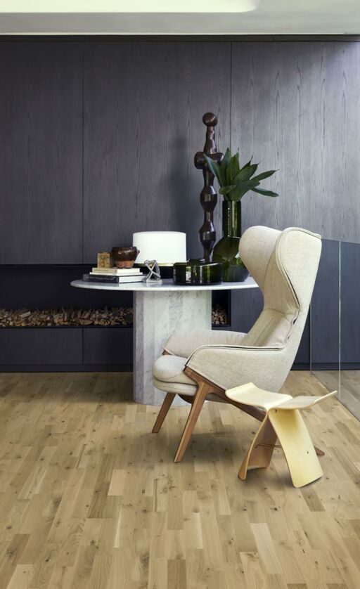 Kahrs Beyond Retro Strip Urban Brown Engineered 3-Strip Wood Flooring, Ultra Matt Lacquer, 200x15x2423mm