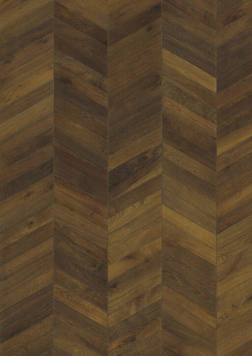 Kahrs Chevron Oak Engineered Flooring, Dark Brown, Brushed, Smoked, Oiled, 305x15x1848 mm