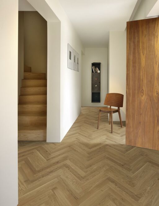 Kahrs Studio Oak CD Engineered Herringbone Flooring, Natural, Matt lacquer, 70x490x11mm
