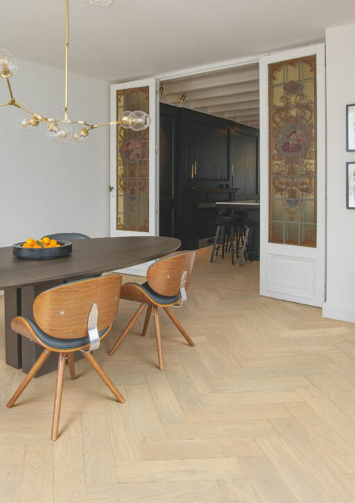 QuickStep Disegno Creamy Oak Engineered Parquet Flooring, Extra Matt Lacquered, 145x13.5x580mm Image 4