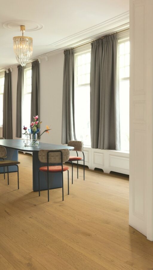 Quickstep Amato Dark Chestnut Engineered Oak Flooring, Brushed & Extra Matt Lacquered, 145x13x1820mm