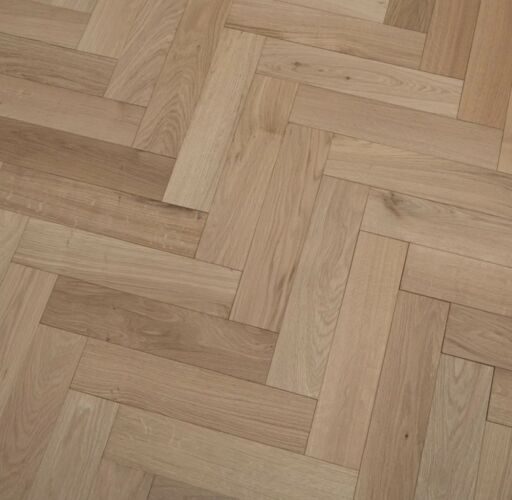 Solid Oak Parquet Flooring Herringbone Blocks, Rustic, Unfinished, 90x18x300mm Image 2