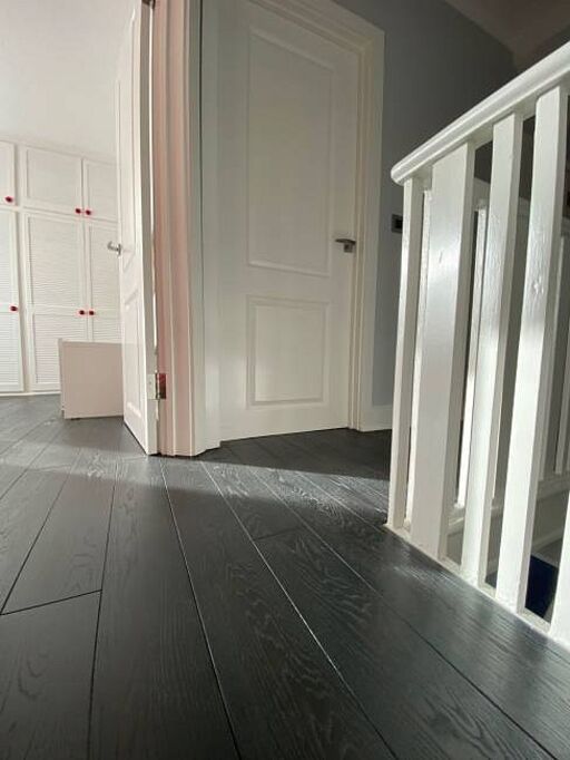 Tradition Anthracite Engineered Oak Flooring, Sanded, Oiled, 180x14.5mm Image 1