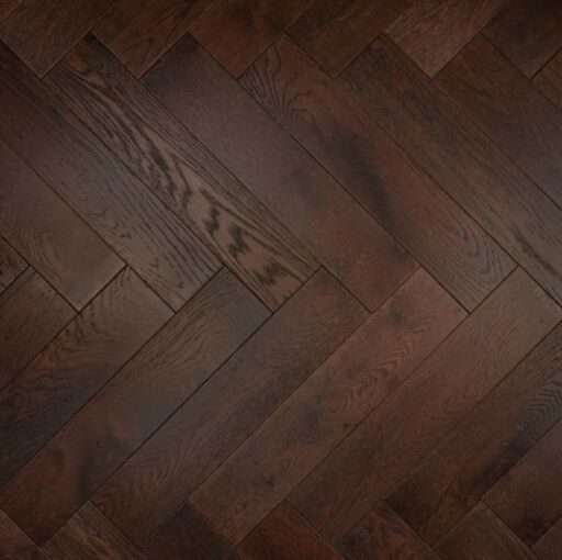 Tradition Antique Brown Engineered Oak Parquet Flooring, Distressed, Herringbone, 125x14x600mm Image 2