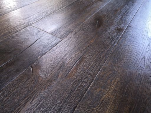 Tradition Antique Engineered Oak Flooring, Distressed. Brushed, Black Oiled, 2200x15x220 mm