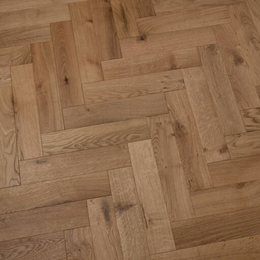 Tradition Engineered Oak Herringbone Flooring, Brushed, UV Oiled, 90x18x400mm Image 4