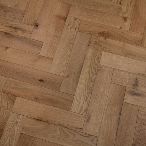 Tradition Engineered Oak Herringbone Flooring, Brushed, UV Oiled, 90x18x400mm Image 3