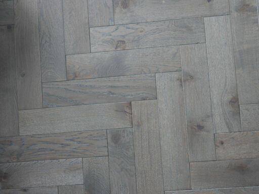 Tradition Engineered Oak Herringbone Flooring, Grey, Hardwax Oiled, 90x18x400mm Image 3