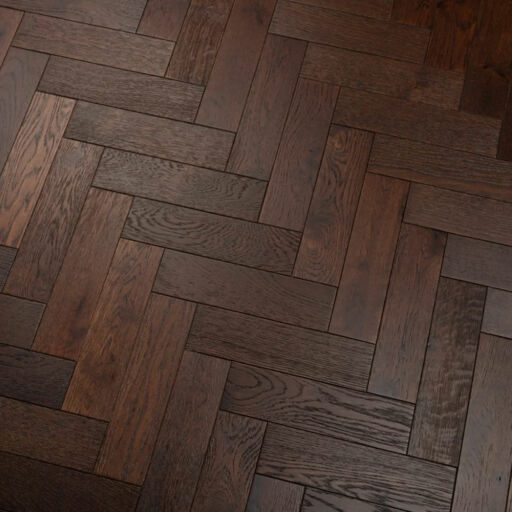 Tradition Engineered Oak Herringbone Flooring, Walnut Stain, Brushed, Matt Lacquered, 80x18x300mm Image 3